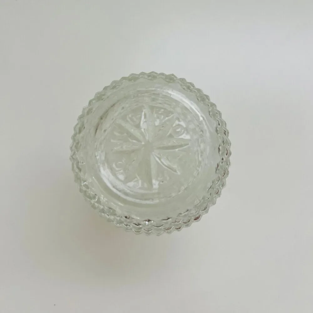 Vintage Diamond Point Glass Sugar Shaker With Metal Screw-On Lid